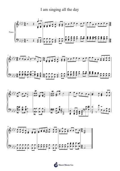 I am singing all the day 楽譜 by Isaac Watts-Arr.Auwolf