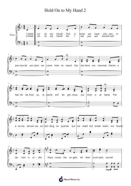 Hold On to My Hand 2 Sheet Music by Kirsten Dawn Sanders-Arr.Chloepole