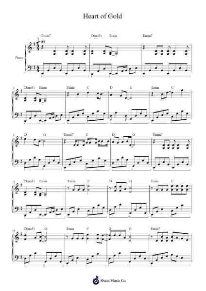Heart of Gold 樂譜由 Neil Young - 編曲 Tesslass
