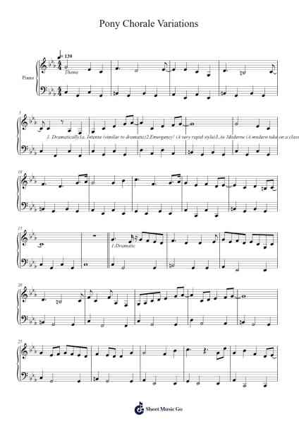 Pony Chorale Variations Sheet Music by Jacob Shine-Arr.Mondlius