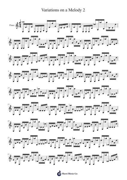 Variations on a Melody 2 Sheet Music by undefined-Arr.Roxantab Mushaw