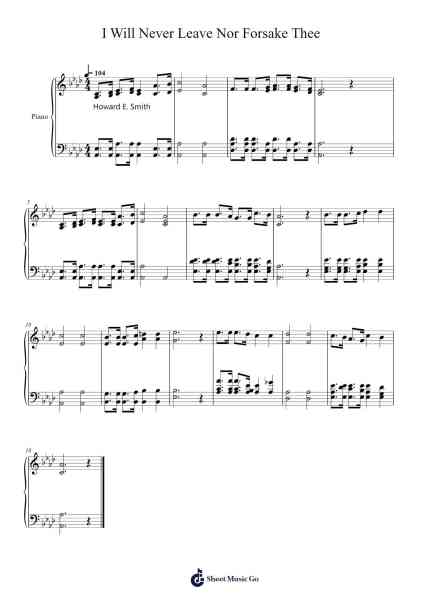 I Will Never Leave Nor Forsake Thee Sheet Music by Isaac Watts-Arr.Spenvice