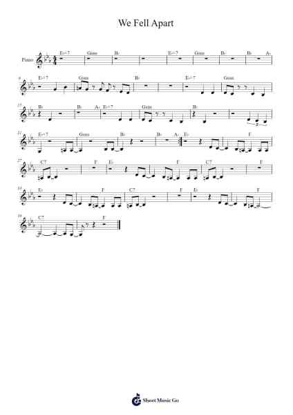 We Fell Apart Sheet Music by Annmarie Usma-Arr.Besquinn