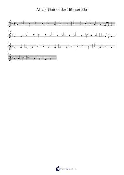 ALLEIN GOTT IN DER HOEH SEI EHR Sheet Music by Improad-Arr.Wergiles Harwer