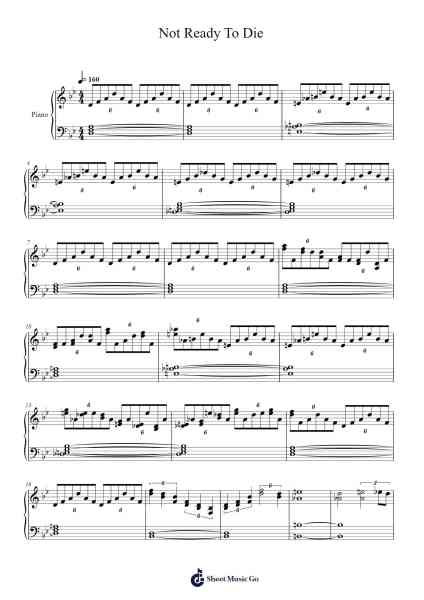 Not Ready To Die Musica per pianoforte di Avenged Sevenfold - Arr.Thodoreien