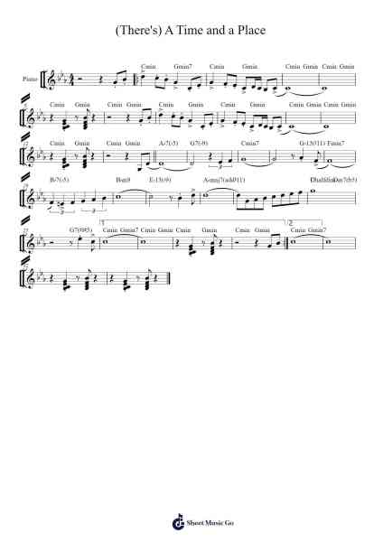 (There's) A Time and a Place Musica per pianoforte di Jimmy Heath/MJQ Music - Arr.Joanbar Crichniel