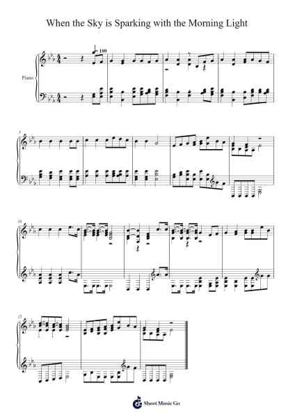 When the sky is sparking with the morning light 樂譜由 Isaac Watts - 編曲 Gwenje Cookmike