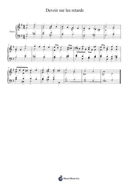 Devoir sur les retards Sheet Music by Cherbeau Monple-Arr.Holtlix