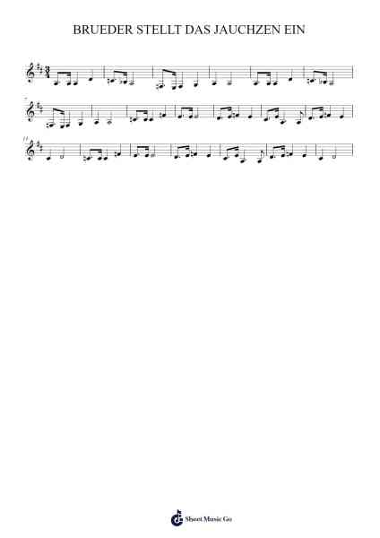 BRUEDER STELLT DAS JAUCHZEN EIN Sheet Music by Wellnesselta-Arr.Laupound