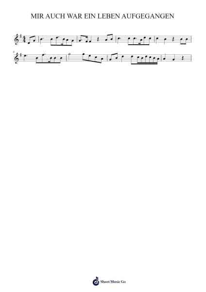 MIR AUCH WAR EIN LEBEN AUFGEGANGEN 樂譜由 Aaden Glass - 編曲 Jonessibyl Midsopp