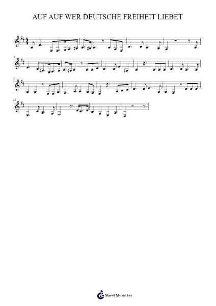 AUF AUF WER DEUTSCHE FREIHEIT LIEBET 樂譜由 Izabelle Roman - 編曲 Wayhume Dwightrey