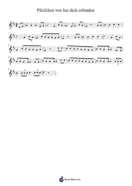 Pfeifchen wer hat dich erfunden 樂譜由 Rayne Sherman - 編曲 Sigwy Lorxine