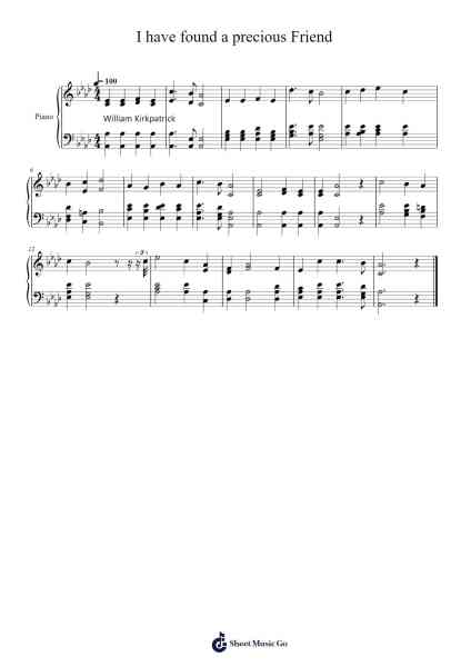 I Have Found a Precious Friend 楽譜 by Isaac Watts-Arr.Walshfox