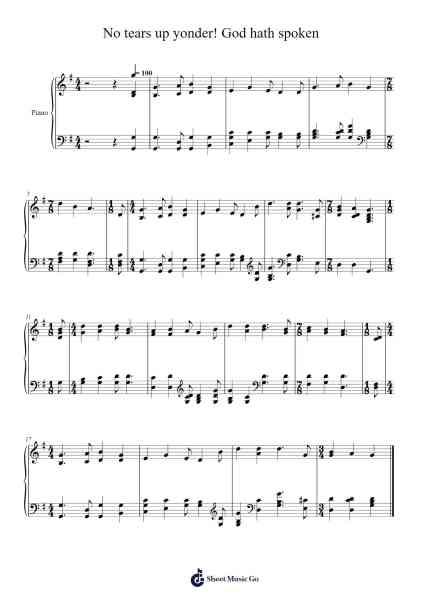 No Tears Up Yonder! God Hath Spoken Sheet Music by Isaac Watts-Arr.Joshgins Widred