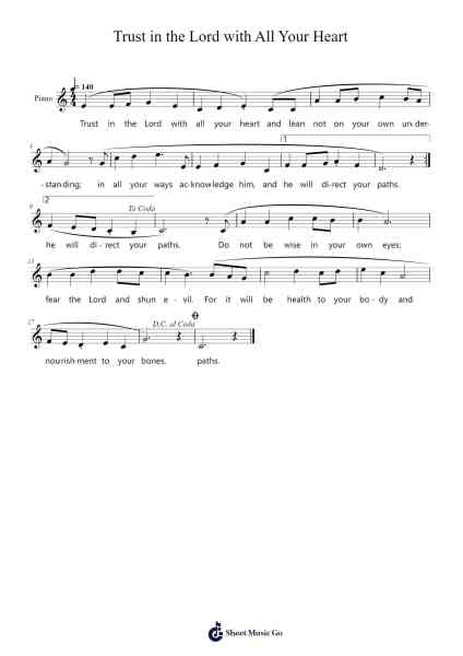 Trust in the Lord with all your heart Sheet Music by Evan Lenz-Arr.Leoduke Hodwey