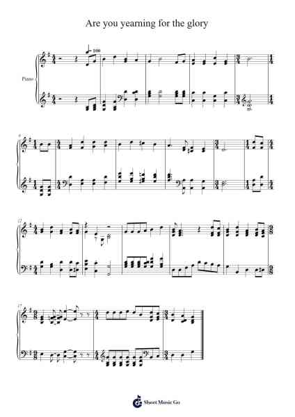 Are You Yearning for the Glory Musica per pianoforte di Isaac Watts - Arr.Stoweberg