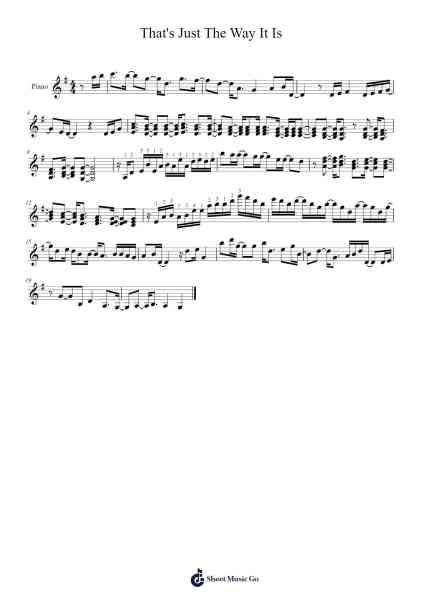 That's Just The Way It Is Sheet Music by Bruce Hornsby-Arr.Restan