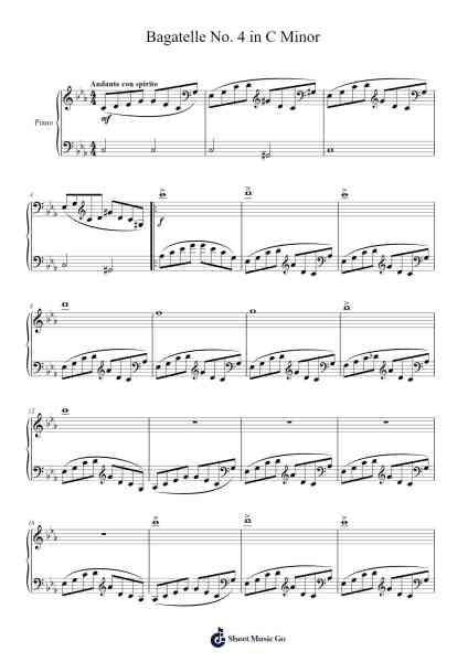 Bagatelle No. 4 in C Minor Sheet Music by Victor Stroganov-Arr.Lambken Bespag