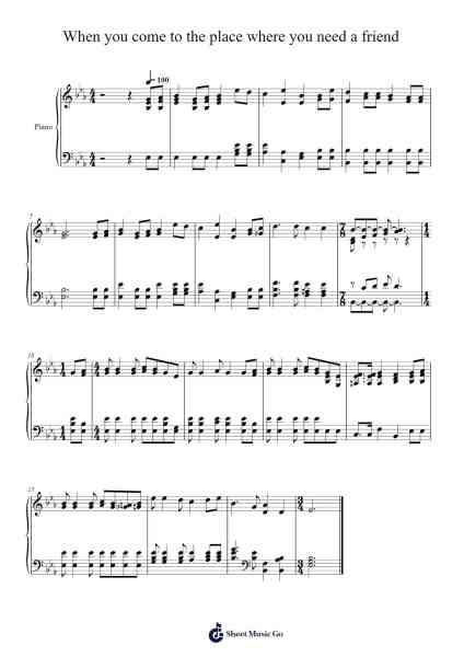 When you come to the place where you need a friend Sheet Music oleh Isaac Watts-Arr.Panvier Oisendan