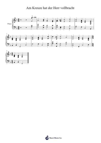 Am Kreuze hat der Herr vollbracht 악보 Isaac Watts - 편곡 O'Cakeats Leofunk