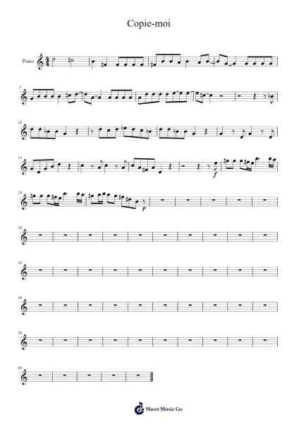 Copie-moi Notas de música por Motdia Tonise-Arr.Kelniell Bircer