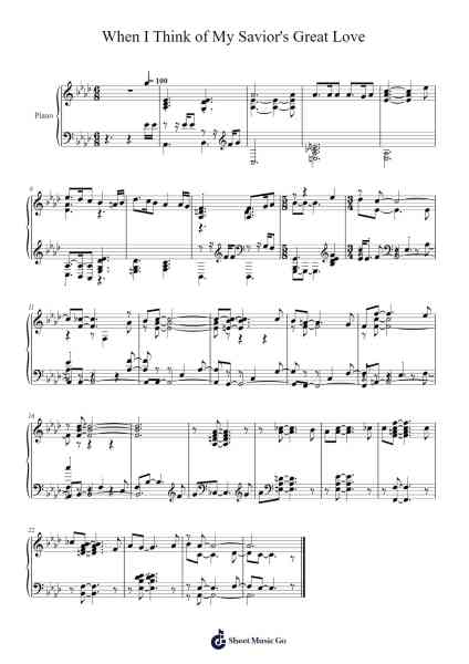 When I Think of My Savior's Great Love Sheet Music by Isaac Watts-Arr.Bardtrid