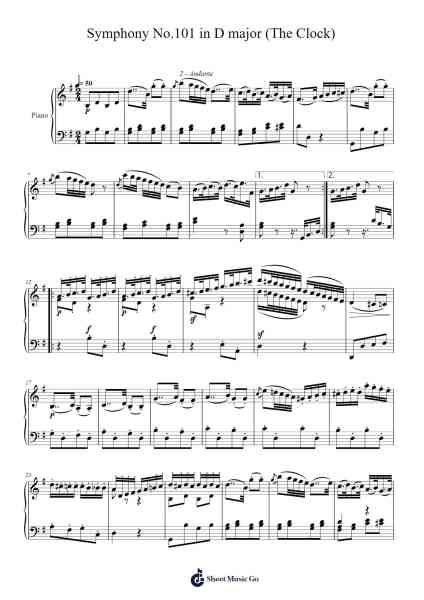 Symphony No. 101 in D Major, Hob.I:101 "The Clock" Sheet Music by Joseph Haydn-Arr.Wykim Browningsnow