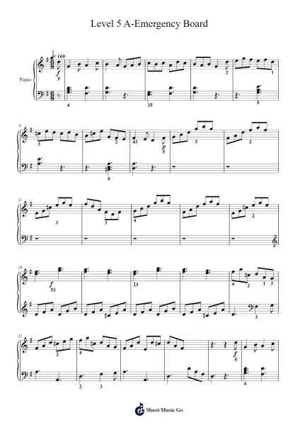 Level 5 A-Emergency Board 樂譜由 undefined - 編曲 Whittrine Pruham