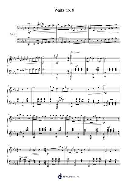 Waltz No. 8 樂譜由 Arthur J. Fitzgerald - 編曲 Sailshead Verborn