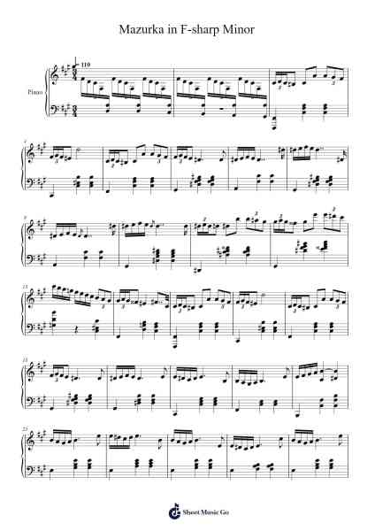 Mazurka in F-sharp Minor 樂譜由 Andrew Kierszenbaum - 編曲 Cashshop