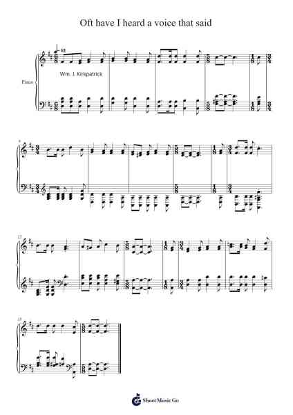 Oft have I heard a voice that said Sheet Music by Isaac Watts-Arr.Cookdunn