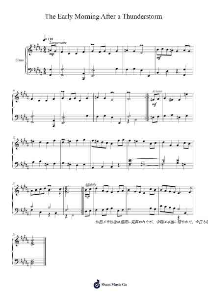 The Early Morning After a Thunderstorm Sheet Music by Faithelip-Arr.Oted Brostowe