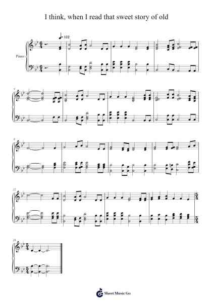 I think, when I read that sweet story of old Sheet Music by Isaac Watts-Arr.Millmaltz