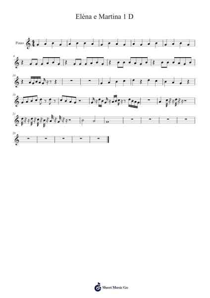 Elèna e Martina 1 D Musica per pianoforte di undefined - Arr.Arkirk Janeien