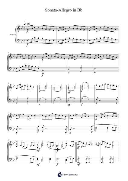 Sonata-Allegro in Bb 樂譜由 Jason Fieler - 編曲 Freeclife