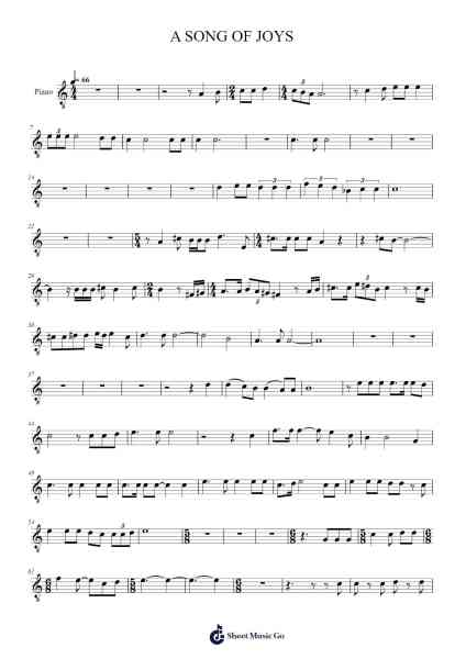A SONG OF JOYS 樂譜由 undefined - 編曲 Yulejah