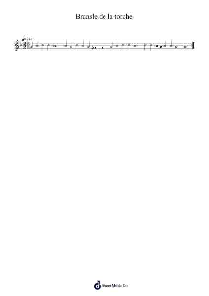 Bransle de la torche Sheet Music by Pruthel-Arr.Fordtodd