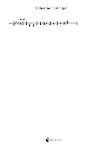 ringtone in d flat major Sheet Music by Michael Iurovetski-Arr.Willmand Dundre