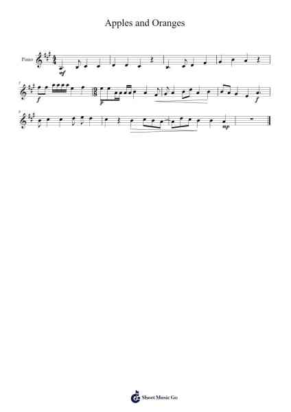 Apples and Oranges 樂譜由 undefined - 編曲 Bunharine Coftroy