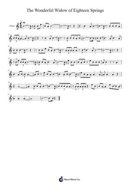 The Wonderful Widow of Eighteen Springs Sheet Music by lilkittvn-Arr.Churgie Genedia