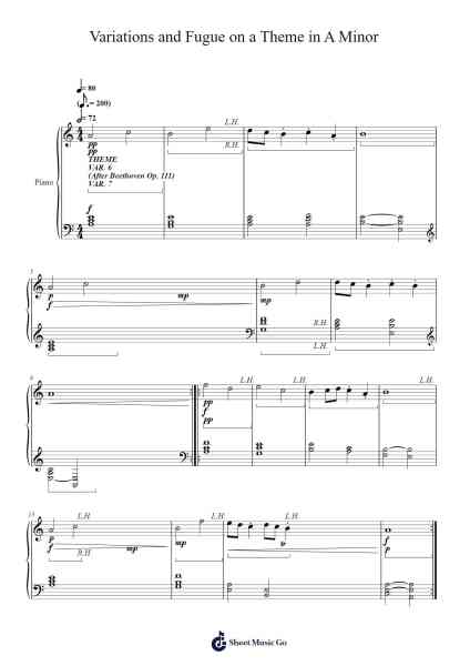 Variations and Fugue on a Theme in A Minor 乐谱由 Fitchfred - 编曲 Halrald