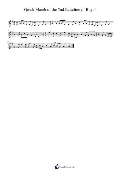 Quick March of the 2nd Battalion of Royals Musica per pianoforte di Notesta - Arr.Lamshop