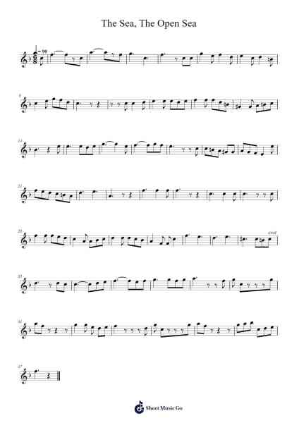 The Sea, The Open Sea Sheet Music by TempoValued-Arr.Cookwebb