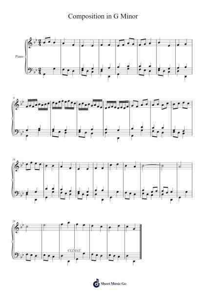 Composition in G Minor 악보 Ellie Ramey - 편곡 Hartkeats