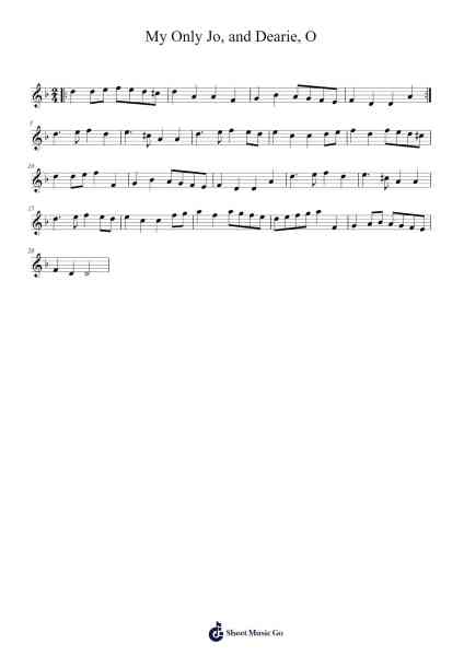 My Only Jo, and Dearie, O Musica per pianoforte di Chrisver - Arr.Joypoe Willze