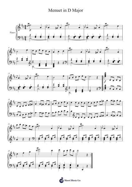 Menuet in D Major โน้ตเพลงโดย Franz Schubert-Arr.Yvettenat Iveshall