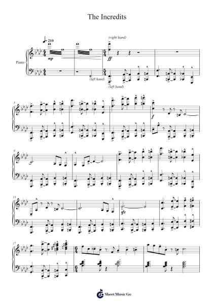 The Incredits 樂譜由 Michael Giacchino - 編曲 Sanmott Leomick