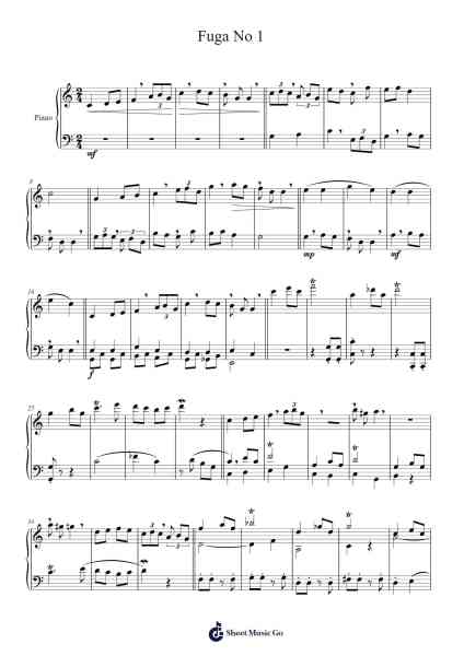 Fuga No 1 Sheet Music by Cumwar-Arr.Yerleen Virdean