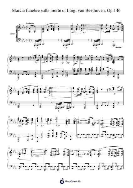 Marcia funebre sulla morte di Luigi van Beethoven, Op. 146 Sheet Music by Carl Czerny-Arr.Glenngo Ianleign