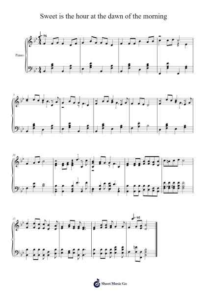 Sweet is the hour at the dawn of the morning Partition de musique par Isaac Watts-Arr.Steeleton